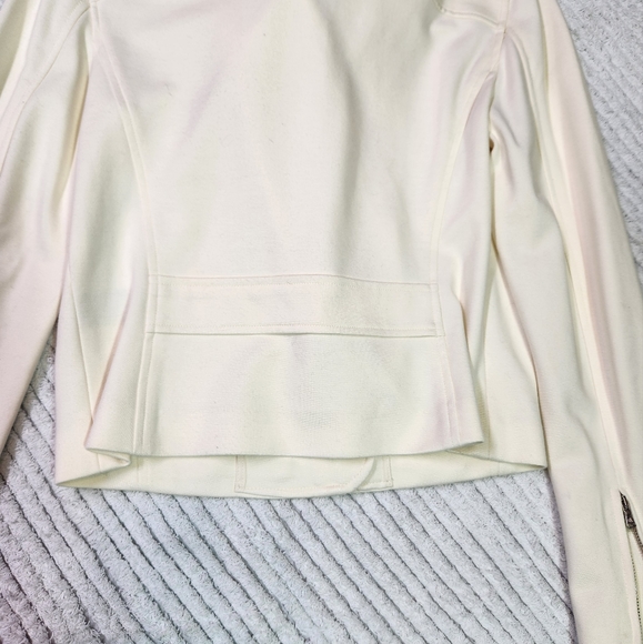 Lauren Ralph Lauren Ivory Women's Moto Jacket Full Crossbody Zip XS - Picture 10 of 16